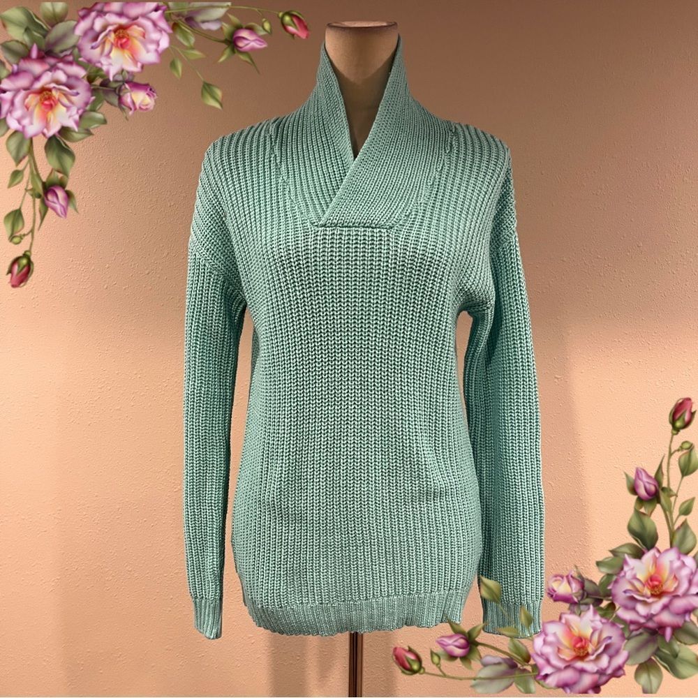 Vintage Blair Mint Cowl v-Neck long sleeve Sweater size‎ small